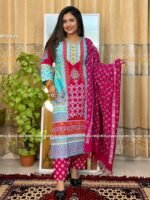 আড়ং কটনের প্রিমিয়াম রাঙা-রূপসী থ্ৰী-পিস By Fimora Brand - Image 2
